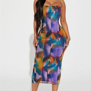 On Point Mesh Midi Dress- Fashion Nova